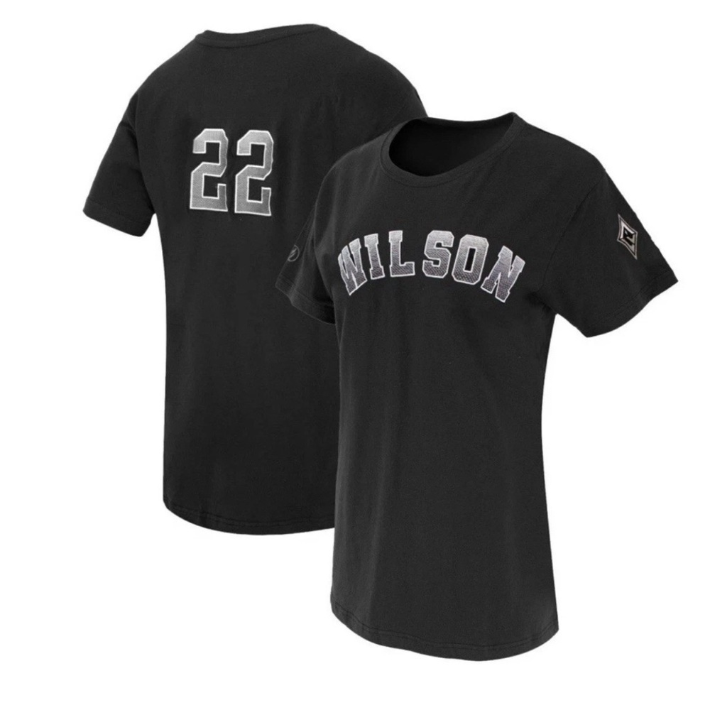 A’ja Wilson Black Tee with Silver Accents Fisll